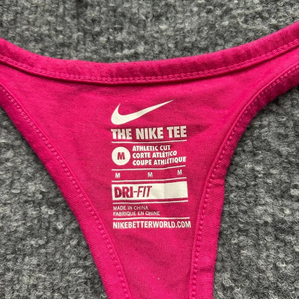 Nike Tank Top Womens Size M Pink Colorblock Dri-Fit Running Racerback Athletic